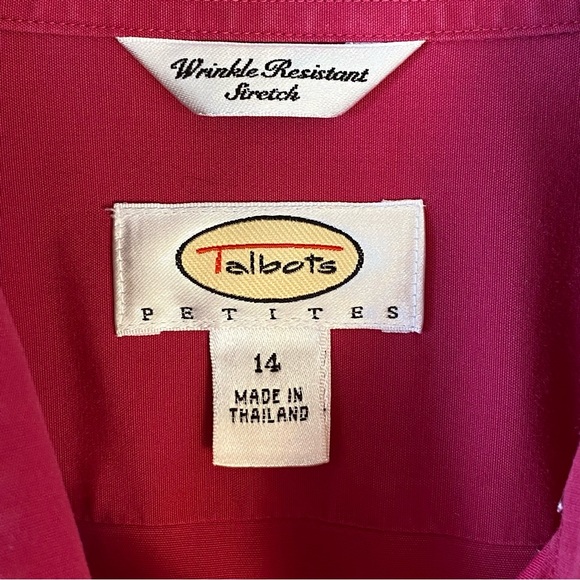 Talbots Petites size 14 magenta pink button down shirt - Picture 4 of 7